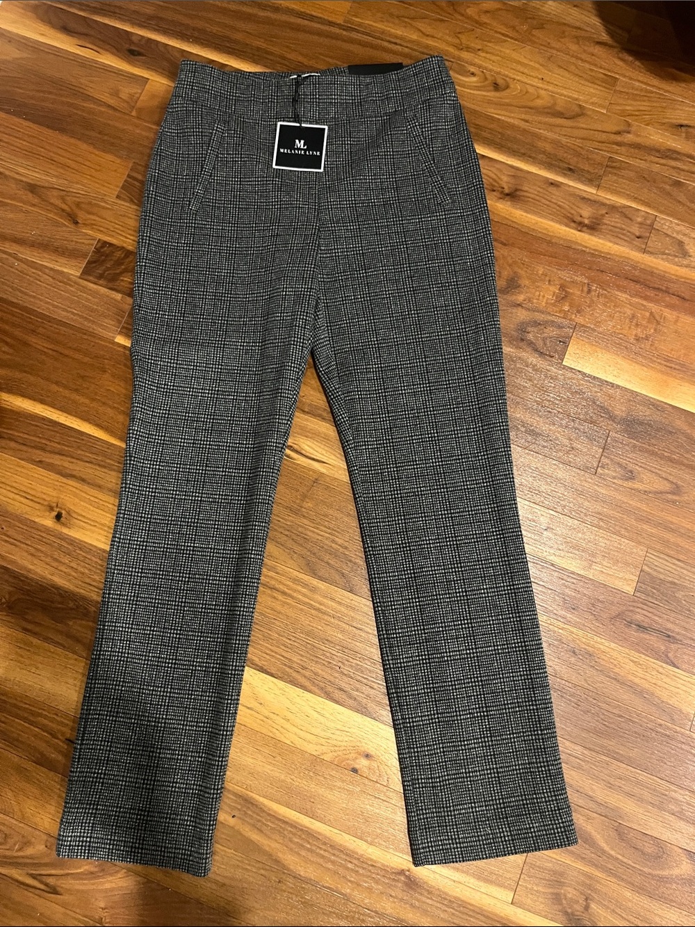 Melaine Lynn woman’s Black and Gray Glen Plaid Dress Pants